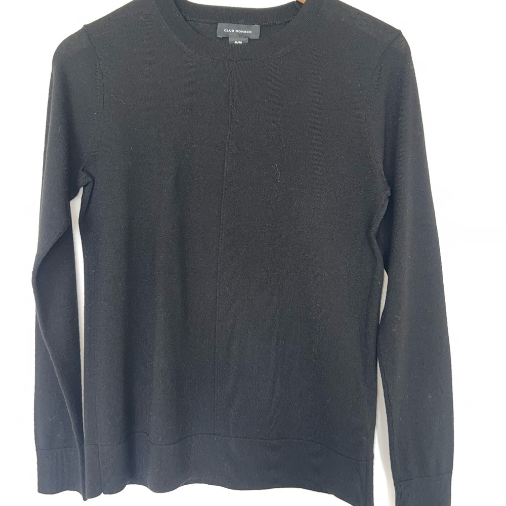 CLUB MONOCO crewneck merino wool sweater, black, size medium